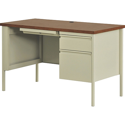 Lorell Fortress Series 45-1/2" Right Single-Pedestal Desk 29.5" Height x 45.5" Width x 24" Depth, x 1.1" Thickness Table TopBox, File Drawer(s) - Single Pedestal on Right Side - Square Edge (LLR66947)