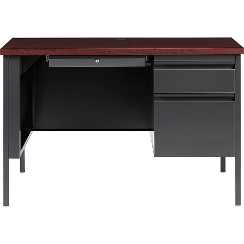 Lorell Fortress Series 45-1/2" Right Single-Pedestal Desk 29.5" Height x 45.5" Width x 24" Depth, x 1.1" Thickness TopBox, File Drawer(s) - Single Pedestal on Right Side - Square Edge (LLR66949)