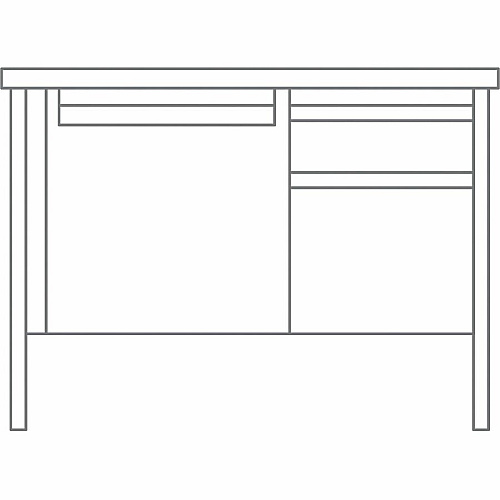 Lorell Fortress Series 45-1/2" Right Single-Pedestal Desk 29.5" Height x 45.5" Width x 24" Depth, x 1.1" Thickness TopBox, File Drawer(s) - Single Pedestal on Right Side - Square Edge (LLR66949)