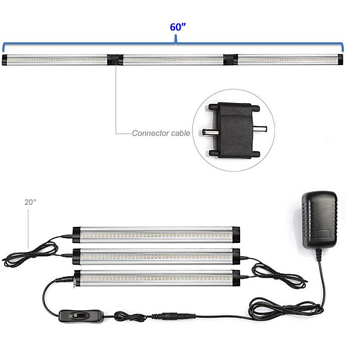 Lorell LED Task Lighting Starter Kit 1" Height x 2" Width - LED Bulb - 1350 lm Lumens - Silver, Black - for Furniture (LLR82020)