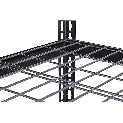 Lorell Wire Deck Shelving 4 Shelf(ves) - 60" Height x 36" Width x 18" Depth - 30% Recycled - Black - Steel - 1 Each (LLR99928)