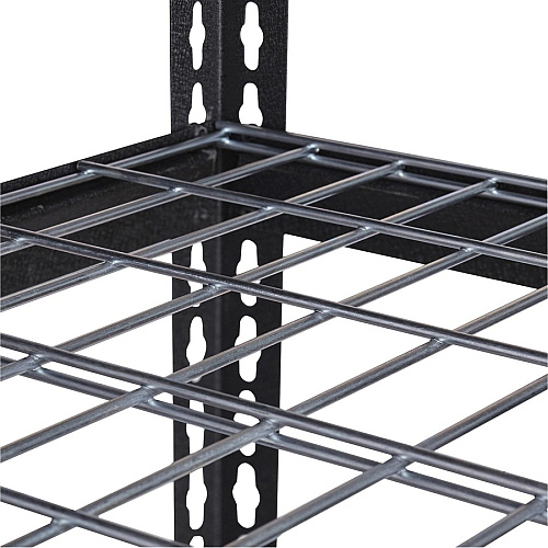 Lorell Wire Deck Shelving 4 Shelf(ves) - 60" Height x 36" Width x 18" Depth - 30% Recycled - Black - Steel - 1 Each (LLR99928)