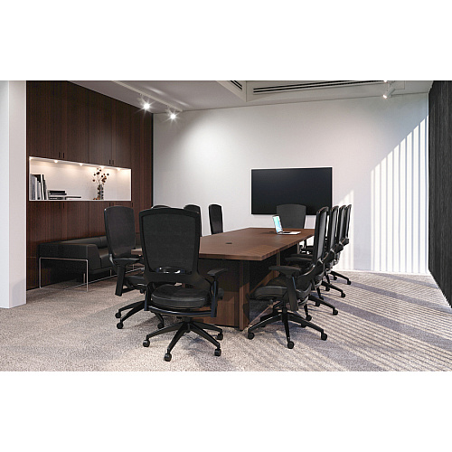 Lorell Prominence 2.0 Racetrack Conference Tabletop Mahogany Racetrack, Laminated Top - 96" Table Top Width x 48" Table Top Depth x 1.50" Table Top Thickness - Conferencing - Assembly Required - Particleboard Top Material - 1 Each (LLRPRT4896MY)