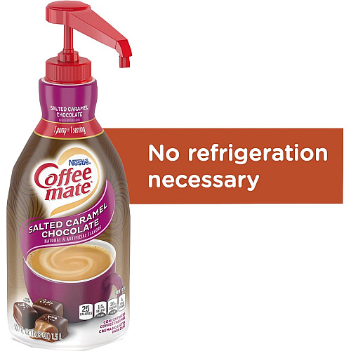 Coffee-mate Coffee mate Salted Caramel Chocolate Liquid Coffee Creamer Pump Bottle Salted Caramel Chocolate Flavor - 50.70 fl oz (1.50 L) - 600 Serving - 2 / Carton (79976CT)