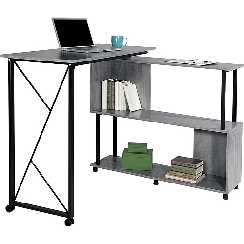 Safco Mood Rotating Worksurface Standing Desk - Box 1 of 2 For - Table TopRectangle Top x 53.25" Table Top Width x 21.75" Table Top Depth - 42.25" Height - Assembly Required - Laminated, Gray - Powder Coated Steel - 1 Each (1904GRKDA)