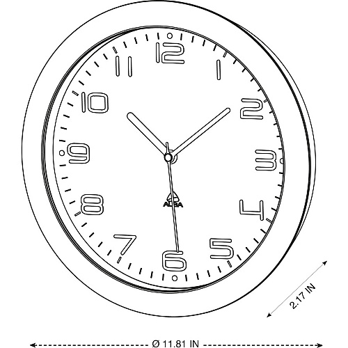 Alba Wall Clock Analog - Quartz - White Main Dial - Purple Case - Classic Style - 1 Each (HORNEWP)