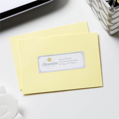 Avery&reg; Easy Peel Address Label 1" Width x 2 5/8" Length - Permanent Adhesive - Rectangle - Inkjet - White, Silver - Paper - 30 / Sheet - 10 Total Sheets - 300 Total Label(s) - 300 / Pack (6530)