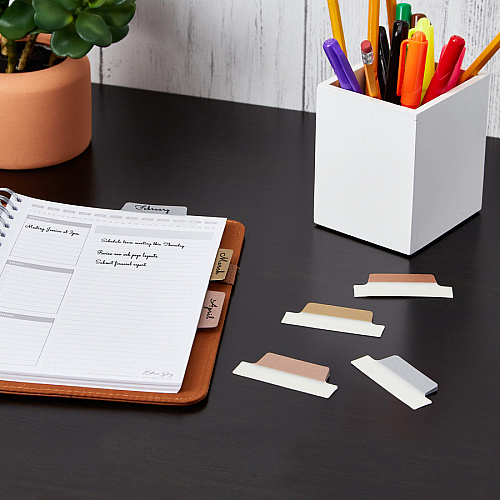 Avery&reg; UltraTabs Repositionable Margin Tabs 24 Tab(s) - 1" Tab Height x 2.50" Tab Width - Clear Film, Gold Paper, Rose Gold, Copper Tab(s) - 24 / Pack (74786)