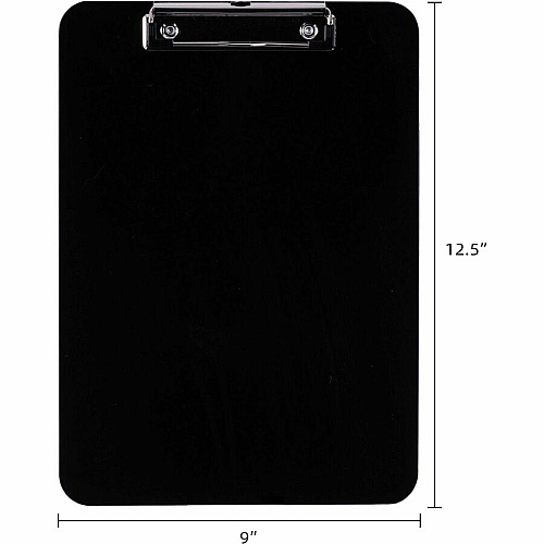 Business Source Shatterproof Clipboard 8 1/2" x 11" Sheet Size - Plastic - Black - 1 Each (BSN49269)