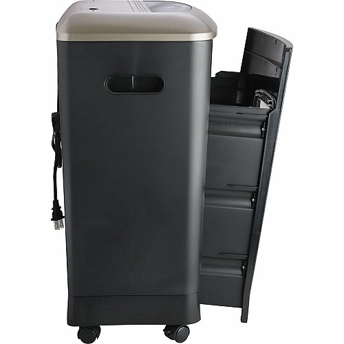 Business Source 6-gallon Bin Cross-cut Shredder Non-continuous Shredder - Cross Cut - 16 Per Pass - for shredding Paper, Staples, CD, DVD, Credit Card - P-3 - 8.88" Throat - 10 Minute Run Time - 30 Minute Cool Down Time - 6 gal Wastebin Capacit (BSN70120)