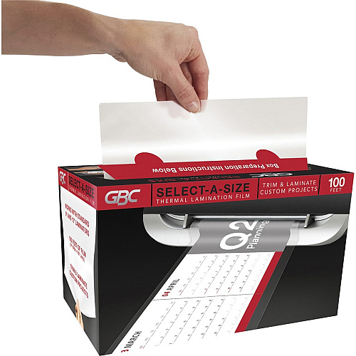 GBC Select-A-Size Thermal Lamination Film Sheet Size Supported: 0.12" Thickness - Laminating Pouch/Sheet Size: 9" Width x 100 ft Length - for ID Badge - Clear - 1 Roll (39069)