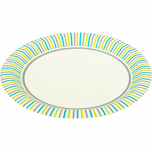 Genuine Joe 10" Printed Paper Plates Disposable - 10" Diameter - Multi - 125 / Pack (GJO10319)