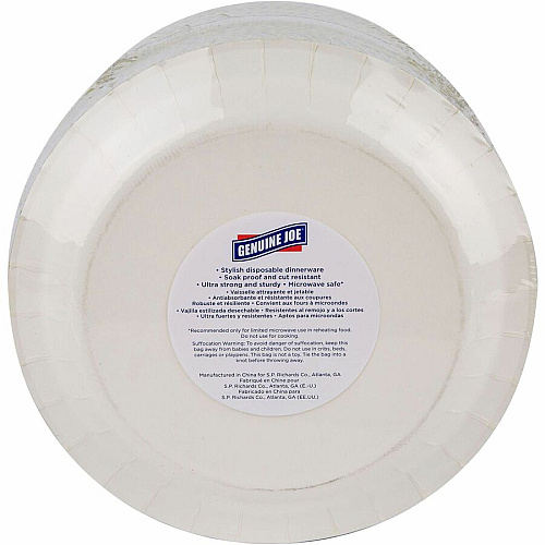 Genuine Joe 10" Printed Paper Plates Disposable - 10" Diameter - Multi - 125 / Pack (GJO10319)
