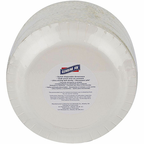 Genuine Joe 9" Printed Paper Plates Disposable - 9" Diameter - Assorted - 125 / Pack (GJO10320)