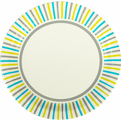 Genuine Joe 7" Printed Paper Plates Disposable - 7" Diameter - Assorted - 125 / Pack (GJO10321)
