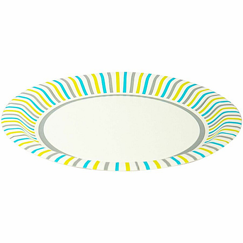 Genuine Joe 7" Printed Paper Plates Disposable - 7" Diameter - Assorted - 125 / Pack (GJO10321)