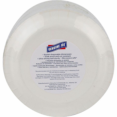 Genuine Joe 7" Printed Paper Plates Disposable - 7" Diameter - Assorted - 125 / Pack (GJO10321)