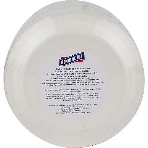 Genuine Joe 7" Printed Paper Plates Disposable - 7" Diameter - Assorted - 125 / Pack (GJO10321)