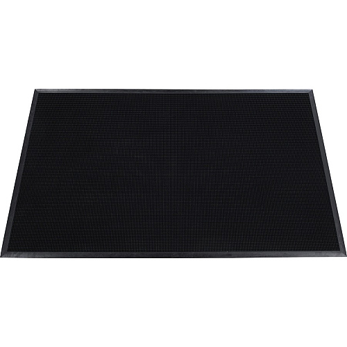 Genuine Joe Brush Tip Scraper Mat Indoor, Outdoor - 60" Length x 36" Width x 0.400" Thickness - Rectangular - Rubber - Black - 1 Each (GJO70381)