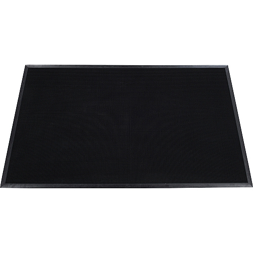Genuine Joe Brush Tip Scraper Mat Indoor, Outdoor - 60" Length x 36" Width x 0.400" Thickness - Rectangular - Rubber - Black - 1 Each (GJO70381)