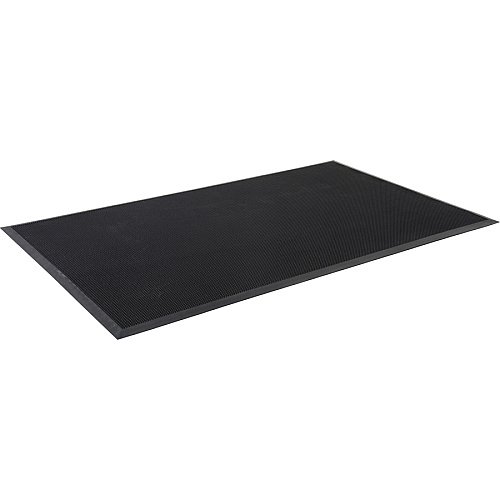 Genuine Joe Brush Tip Scraper Mat Indoor, Outdoor - 60" Length x 36" Width x 0.400" Thickness - Rectangular - Rubber - Black - 1 Each (GJO70381)