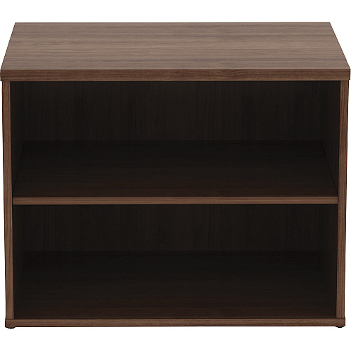 Lorell Relevance Series Storage Cabinet Credenza w/No Doors 23.1" Height x 29.5" Width x 22" Depth - Finish: Walnut Laminate (LLR16232)