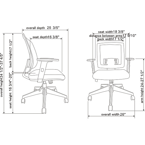 Lorell SOHO Mesh Mid-back Task Chair Black Seat Color - Fabric Seat Material - Black Back Color - Mesh Back Material - Mid Back - 5-star Base - Armrest - 1 Each (LLR41842)
