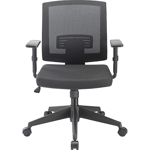 Lorell SOHO Mesh Mid-back Task Chair Black Seat Color - Fabric Seat Material - Black Back Color - Mesh Back Material - Mid Back - 5-star Base - Armrest - 1 Each (LLR41842)