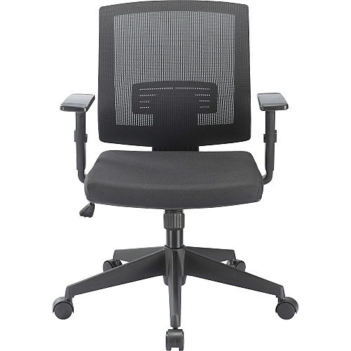 Lorell SOHO Mesh Mid-back Task Chair Black Seat Color - Fabric Seat Material - Black Back Color - Mesh Back Material - Mid Back - 5-star Base - Armrest - 1 Each (LLR41842)