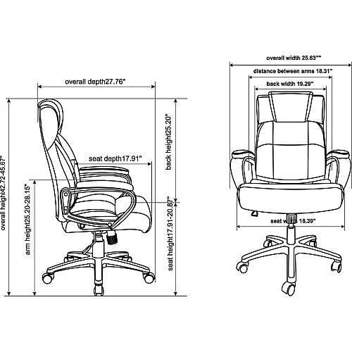 Lorell High-back Executive Chair Black Seat Color - Bonded Leather Seat Material - Black Back Color - Bonded Leather Back Material - High Back - 5-star Base - 1 Each (LLR41844)