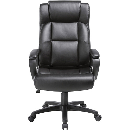 Lorell High-back Executive Chair Black Seat Color - Bonded Leather Seat Material - Black Back Color - Bonded Leather Back Material - High Back - 5-star Base - 1 Each (LLR41844)