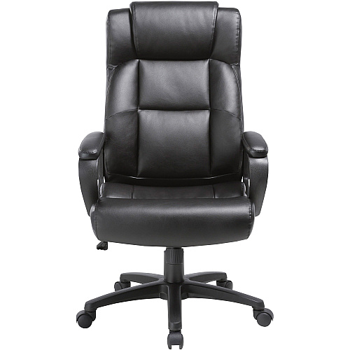 Lorell High-back Executive Chair Black Seat Color - Bonded Leather Seat Material - Black Back Color - Bonded Leather Back Material - High Back - 5-star Base - 1 Each (LLR41844)