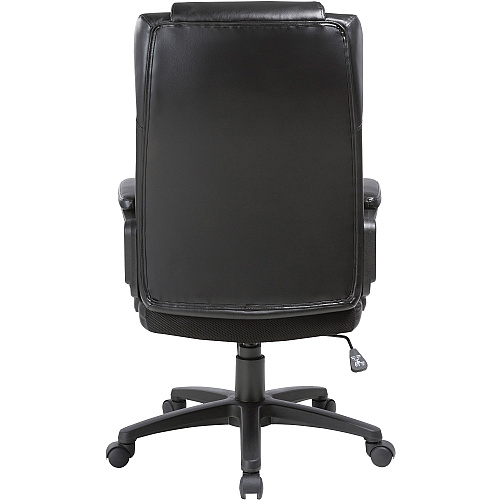 Lorell High-back Executive Chair Black Seat Color - Bonded Leather Seat Material - Black Back Color - Bonded Leather Back Material - High Back - 5-star Base - 1 Each (LLR41844)