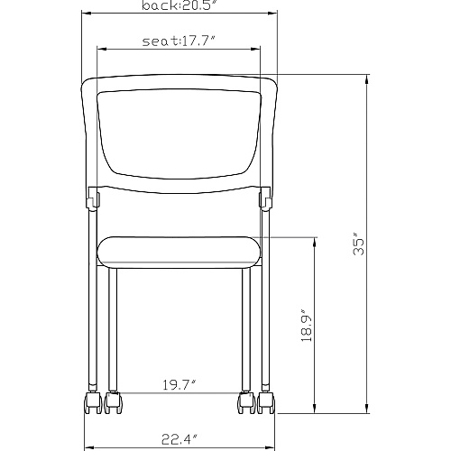 Lorell Mobile Mesh Back Nesting Chairs Black Seat Color - Fabric Seat Material - Metal Frame Material - 2 / Carton (LLR41846)