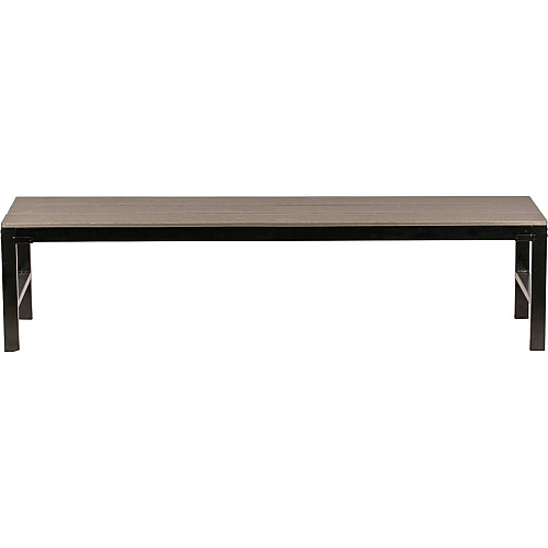 Lorell Faux Wood Outdoor Bench Weathered Charcoal Seat Color - Faux Wood Seat Material - Four-legged Base - 1Each (LLR42689)