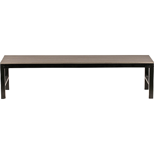 Lorell Faux Wood Outdoor Bench Weathered Charcoal Seat Color - Faux Wood Seat Material - Four-legged Base - 1Each (LLR42689)