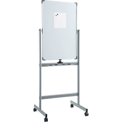 Lorell Double-sided Magnetic Whiteboard Easel 24" (2 ft) Width x 36" (3 ft) Height - White Surface - Square - Vertical - Floor Standing - Magnetic - 1 Each (LLR52567)