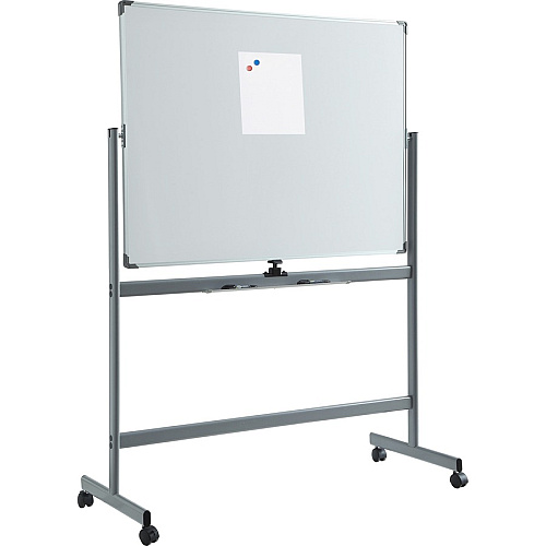 Lorell Double-sided Magnetic Whiteboard Easel 72" (6 ft) Width x 48" (4 ft) Height - White Surface - Rectangle - Floor Standing - Magnetic - 1 Each (LLR52569)