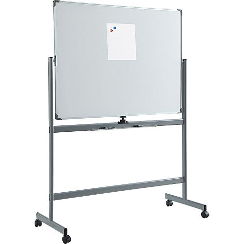 Lorell Double-sided Magnetic Whiteboard Easel 72" (6 ft) Width x 48" (4 ft) Height - White Surface - Rectangle - Floor Standing - Magnetic - 1 Each (LLR52569)