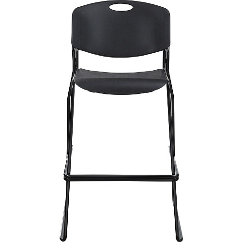 Lorell Heavy-duty Bistro Stack Chairs Black Seat Color - Plastic Seat Material - Black Back Color - Plastic Back Material - Black Frame Color - Steel Frame Material - 2 / Carton (LLR62535)