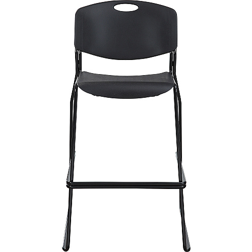 Lorell Heavy-duty Bistro Stack Chairs Black Seat Color - Plastic Seat Material - Black Back Color - Plastic Back Material - Black Frame Color - Steel Frame Material - 2 / Carton (LLR62535)