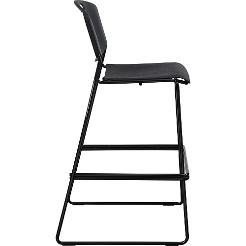 Lorell Heavy-duty Bistro Stack Chairs Black Seat Color - Plastic Seat Material - Black Back Color - Plastic Back Material - Black Frame Color - Steel Frame Material - 2 / Carton (LLR62535)