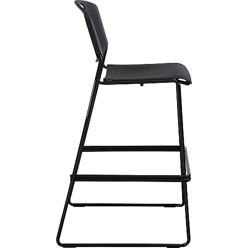 Lorell Heavy-duty Bistro Stack Chairs Black Seat Color - Plastic Seat Material - Black Back Color - Plastic Back Material - Black Frame Color - Steel Frame Material - 2 / Carton (LLR62535)