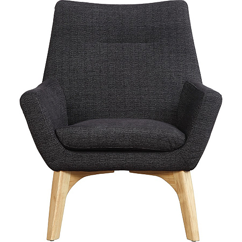 Lorell Quintessence Collection Upholstered Chair Black Seat Color - Black Back Color - Low Back - Four-legged Base - 1 Each (LLR68958)