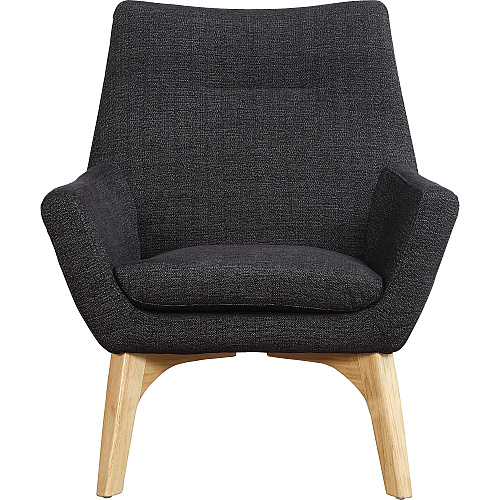 Lorell Quintessence Collection Upholstered Chair Black Seat Color - Black Back Color - Low Back - Four-legged Base - 1 Each (LLR68958)