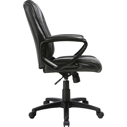 SOHO igh-back Office Chair Black Seat Color - Bonded Leather Seat Material - Black Back Color - Bonded Leather Back Material - High Back - 5-star Base - 1 Each (LLR81801)