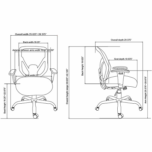 SOHO SOHO Big & Tall Mesh Back Chair Black Seat Color - Fabric Seat Material - Black Back Color - 5-star Base - 1 Each (LLR81804)