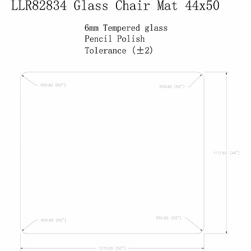 Lorell Tempered Glass Chairmat Carpet, Hardwood Floor, Marble - 50" Length x 44" Width x 0.250" Thickness - Rectangular - Tempered Glass - Clear - 1 Each (LLR82834)