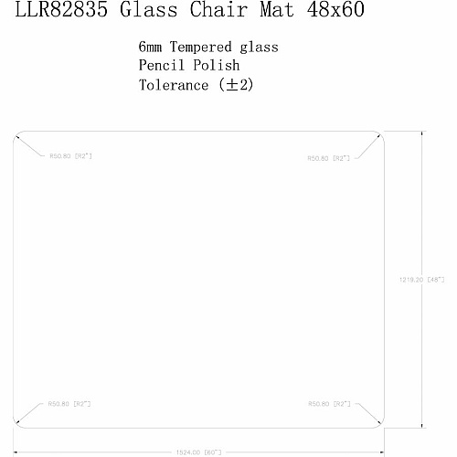 Lorell Tempered Glass Chairmat Carpet, Hardwood Floor, Marble, Hard Floor - 60" Length x 48" Width x 0.250" Thickness - Rectangular - Tempered Glass - Clear - 1 Each (LLR82835)