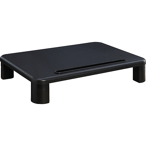 Lorell Height-Adjustable Monitor Riser 4" Height x 19.75" Width - Desktop - Black (LLR99991)